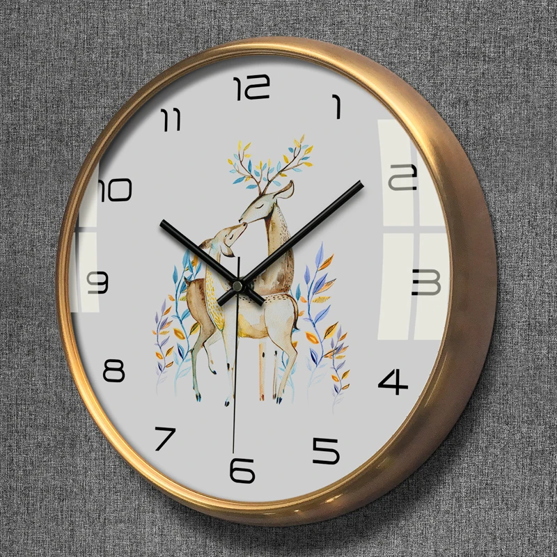 Large Wall Clock Vintage Solid Wood Retro Silent Color:R;Sheet Size:15 INCHES (38CM)