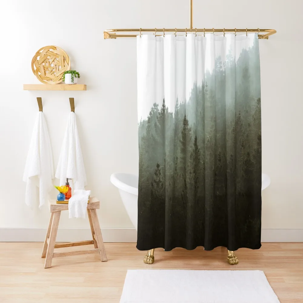 Forest Fog Woodland Shower Curtain Curtain For Bath Waterproof Fabric Shower Curtain