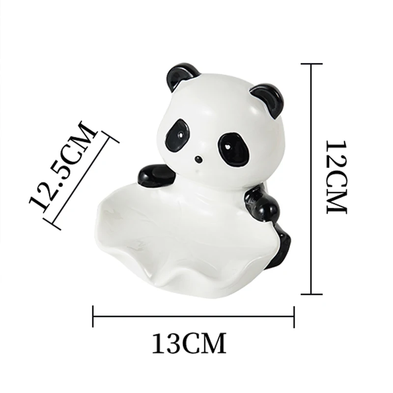 Ceramic Panda Shaped Soap Dish Storage Rack, Bathroom Supplies, Creative Light Luxury, High Beauty, Cute Drain, No Punching, 1Pc