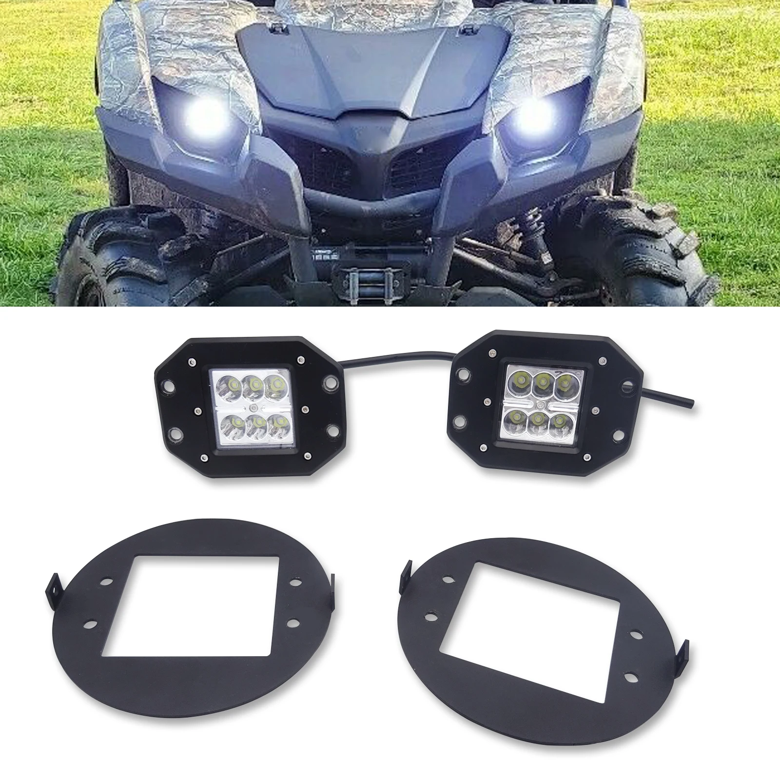 Work Lights For Yamaha Grizzly 700 20072015 550 20092014 Headlight
