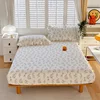Floral Style Fitted Sheet Pure Cotton Bed Cover Skin-friendly Bed Sheets couvre lit Adults Kids Bed Linen (No Pillowcase) 1