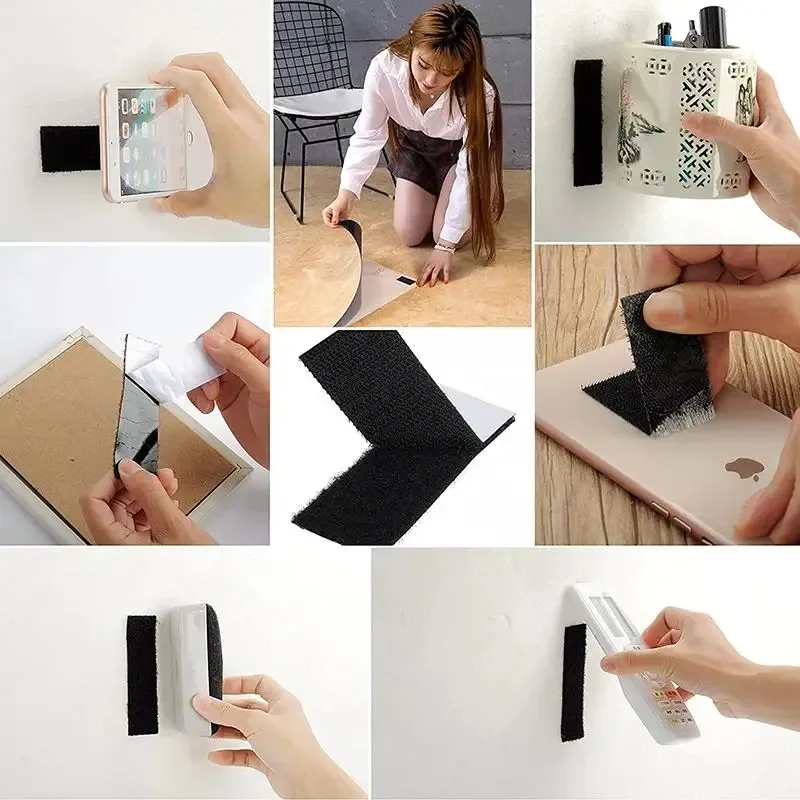 Hook and Loop Fastener Tape Self-adhesive Fastener Tape Hook and Loop Magic Nylon Sticker Tape Adhesive Glue Strap DIY 1/3/5M 20MM