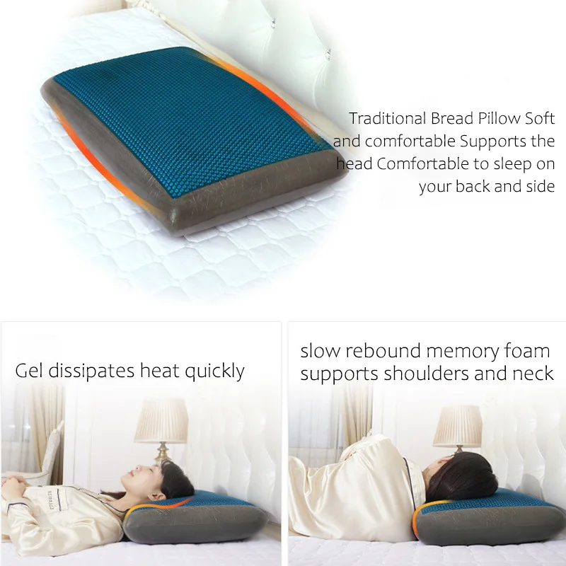 Bamboo Charcoal Slow Rebound Neck Pillow Ergonomic Pillow Comfort Relax The Cervical for Adult Pillows Side Sleeper Pillow 3