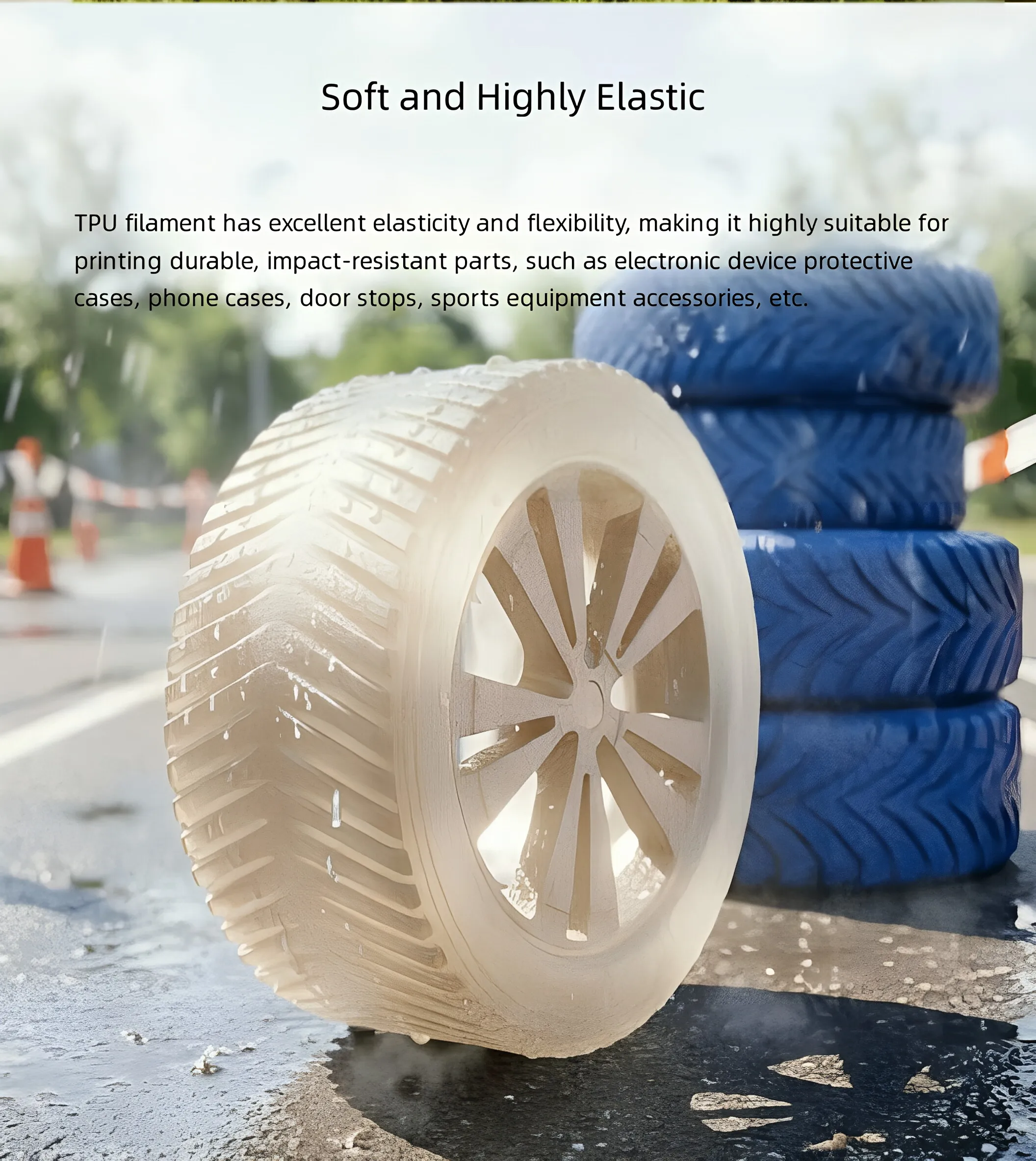 1KG 정전기 방지 TPU 필라멘트 1.75mm ESD 보호 유연한 3D 프린터 필라멘트 DIY용 소프트 블랙 TPU 소재