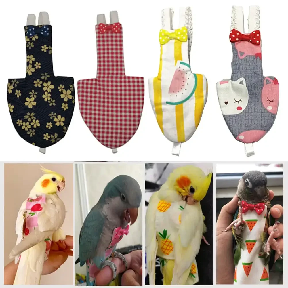 Japanese Style Sakura Birds Flight Suit with Bow Tie Parrot Diaper Flight Suit Diaper Clothes Parakeet Pigeon Medium Pet Bird - Image 4