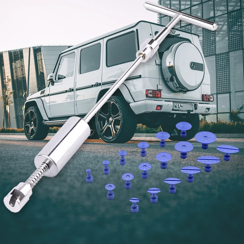 

Metal Car Paintless Dent Repair Tools Auto Body Repair Dent Puller Tool Kit Slide Hammer Reverse Hammer Glue +18pcs Glue Puller