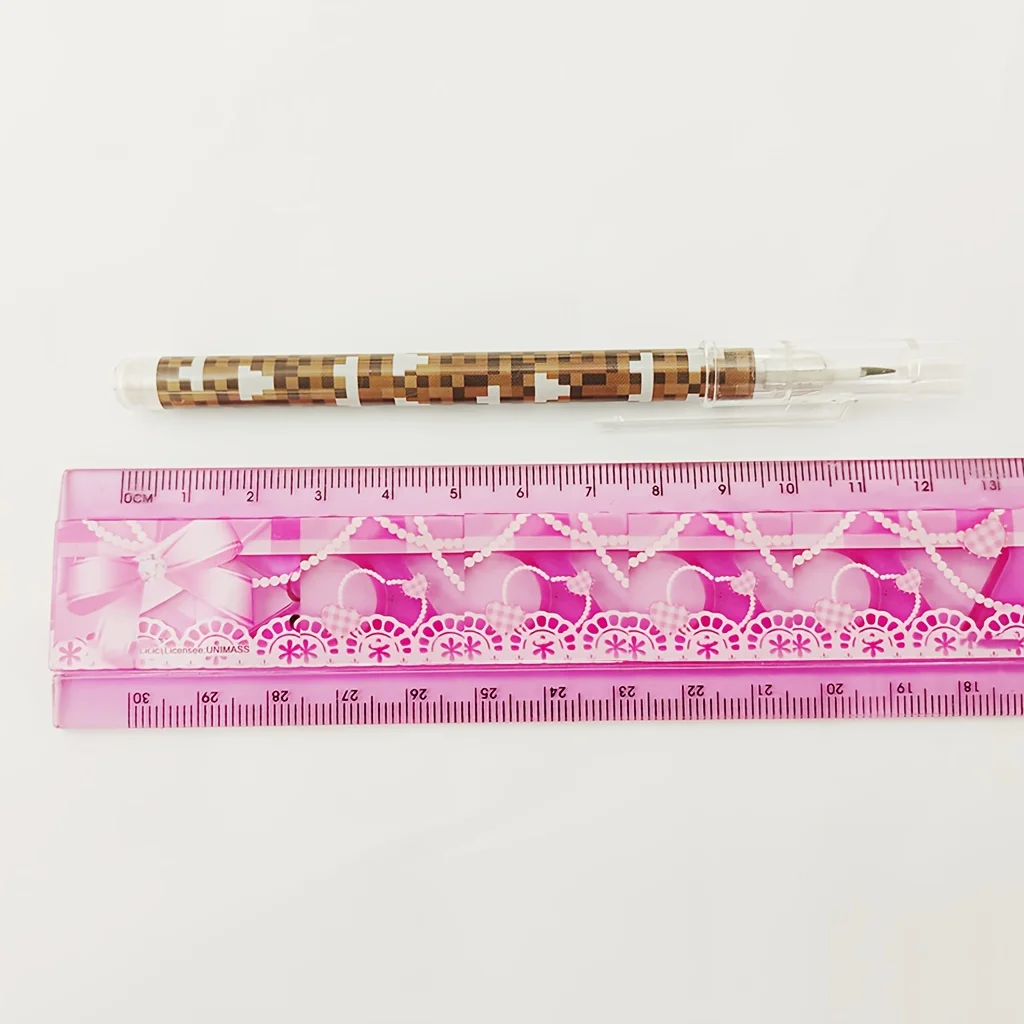 Set di matite colorate stile pixel da 6 pezzi, matite da disegno con motivo creativo a cartoni animati, cancelleria per scrittura e colorare lisci per bambini - immagine 6