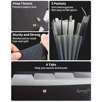 Expanding File Folder,5 Pocket Folders for Documents,Portable Paper Organizer for School Office Supplies,A4 Size 4