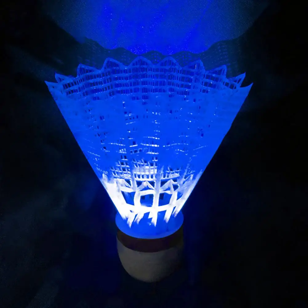 4Pcs/Set Led Badminton Shuttlecock Luminous Windproof Luminous Badminton Ball Flying Head Fluorescent Bright Color Training Ball