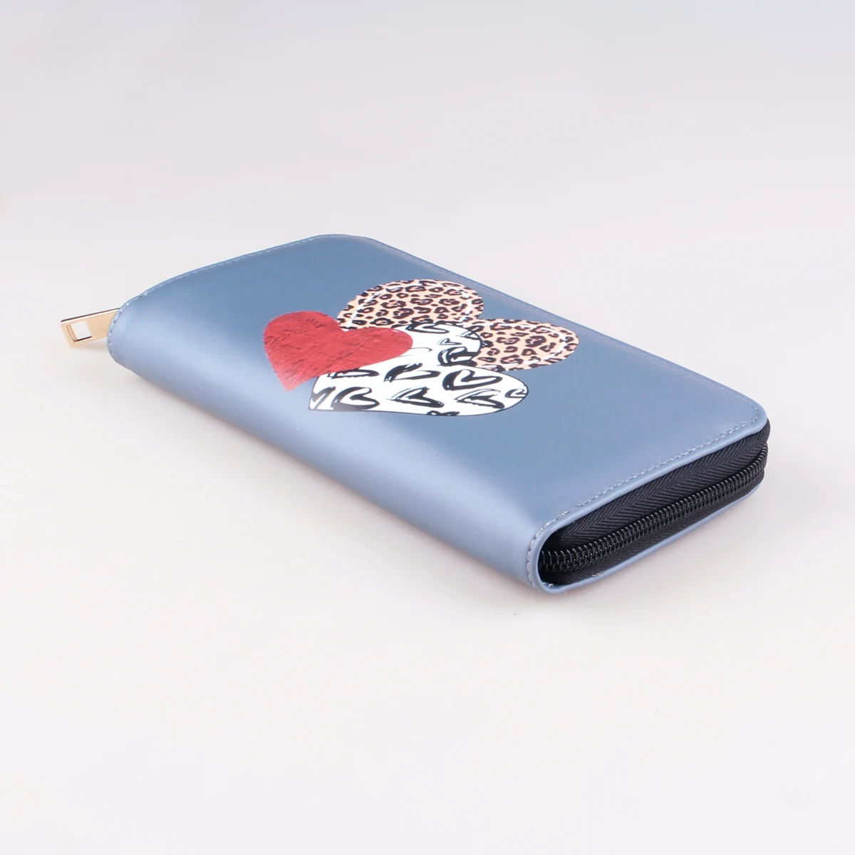 Printing Long Wallet, PU Leather Credit Card Holder, Simple Trendy Phone Coin Clutch Purse For Women