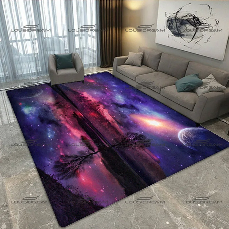 Astral Rug Pattern 3D-Fantasy-Starry-Universe-Carpet-Square-Flannel-Space-Planet-Pattern ...