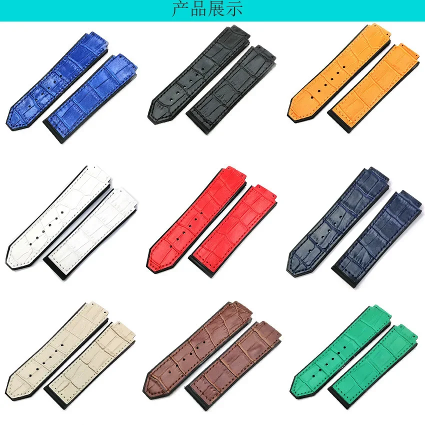 Elegant Leather and Silicone Sport Watch Strap - Fashion Accessory