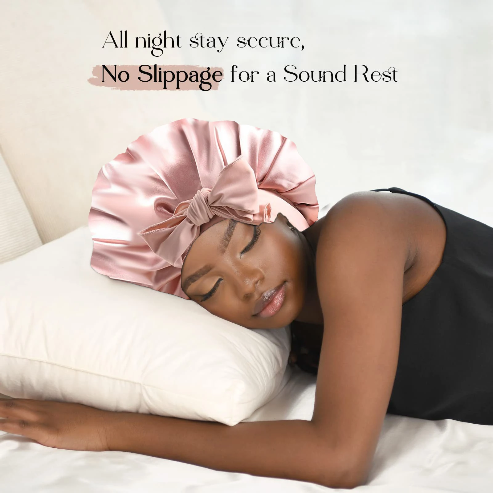Satin Hair Bonnet For Women Shower Sleeping