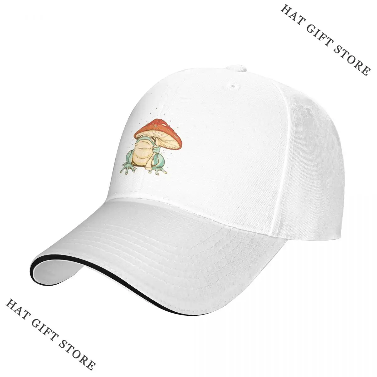 

Best Cottagecore Frog With Mushroom Baseball Cap Icon Big Size Hat fashionable party hats Hat For Girls Men'S
