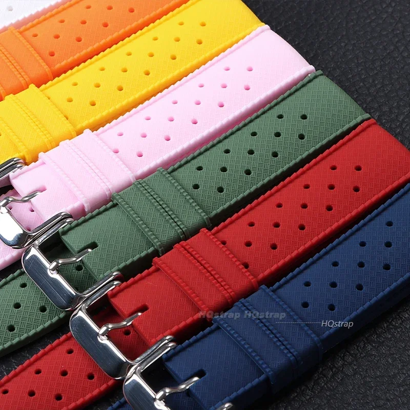 Tropical Silicone Quick Release Watch Band – Universal Wristband with Rubber Bracelet