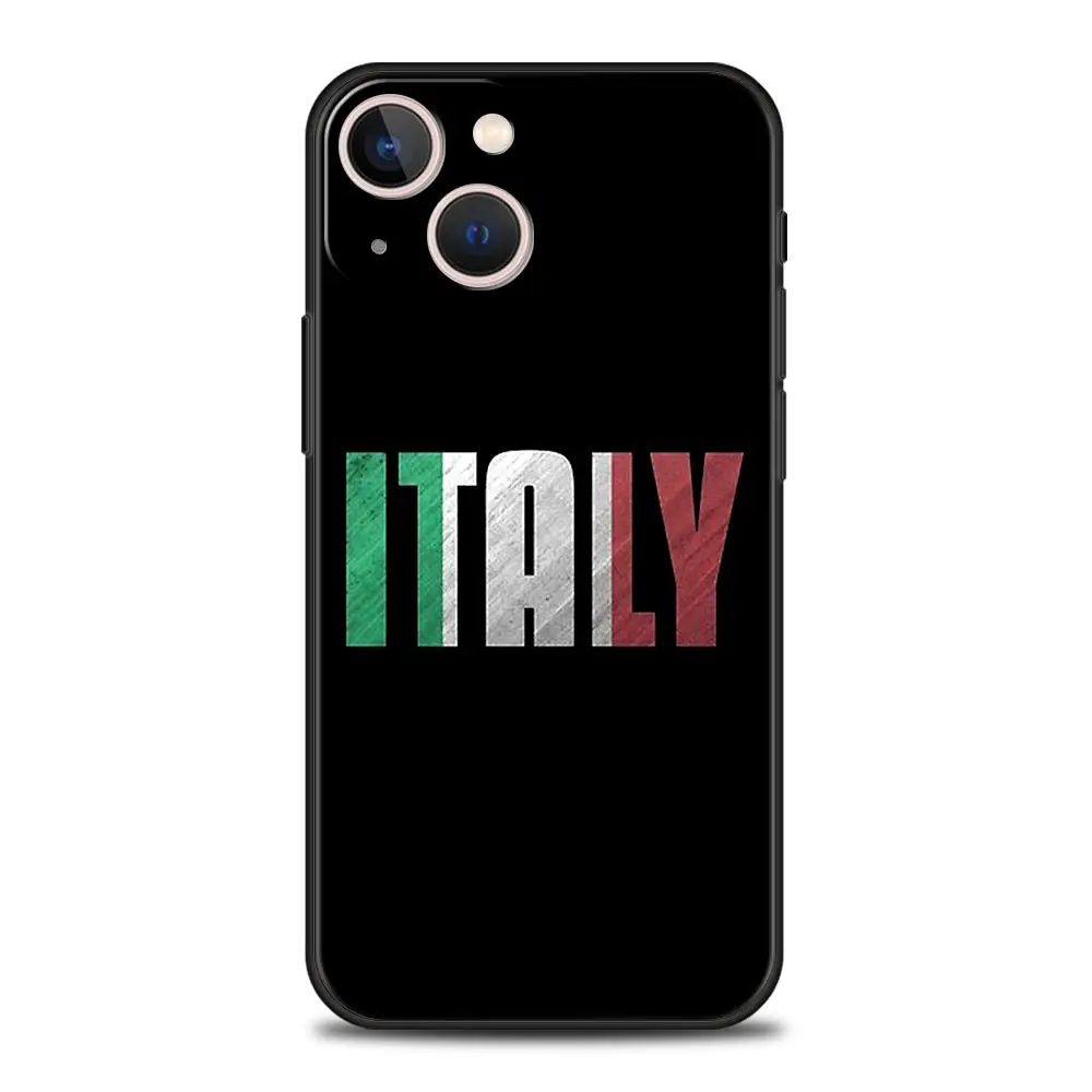 Italian Flag Luxury Silicone Phone Case - Black Protective Cover