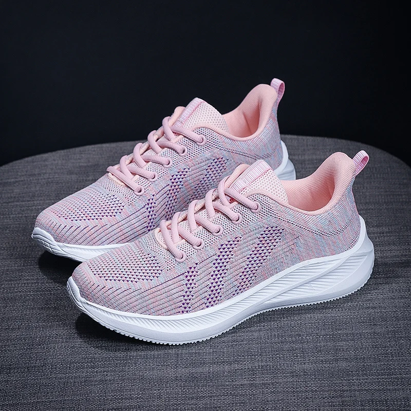 Women Lace-Up Trainers Ladies Fitness Athletic Outdoor Sneakers Walking Running Tennis Shoes Breathble_voghion.com