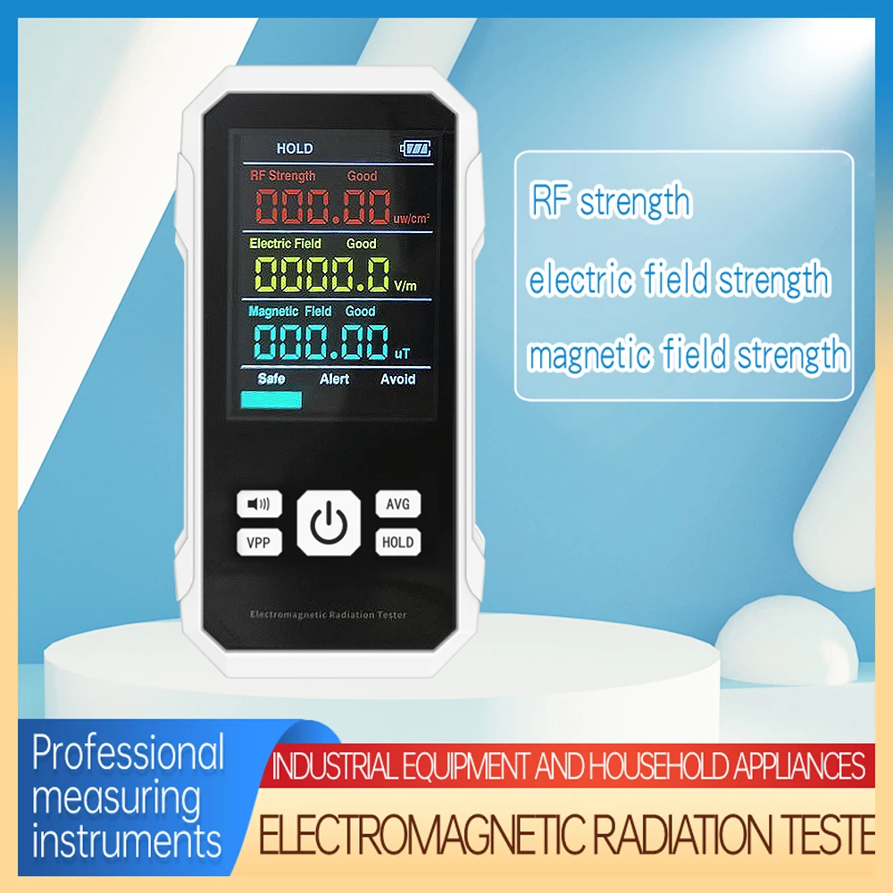 Radiation Detector EMF Meter Tester KKMOON Electromagnetic Radiation Detector Electric Magnetic Field Tester Meter RF Strength Detection Device With Sound Alarm