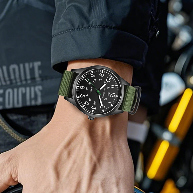 LIGE New Army Military Watches For Men Casual Business Nylon Strap Luminous Watch Men Waterproof Date Men's Quartz Wristwatch