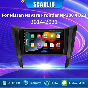 SCARLIU Pantalla Inalámbrica Carplay Android para Nissan NP300 Navara 2014-2024, Radio Multimedia, Asistencia de Marcha Atrás, Pantalla Táctil 1