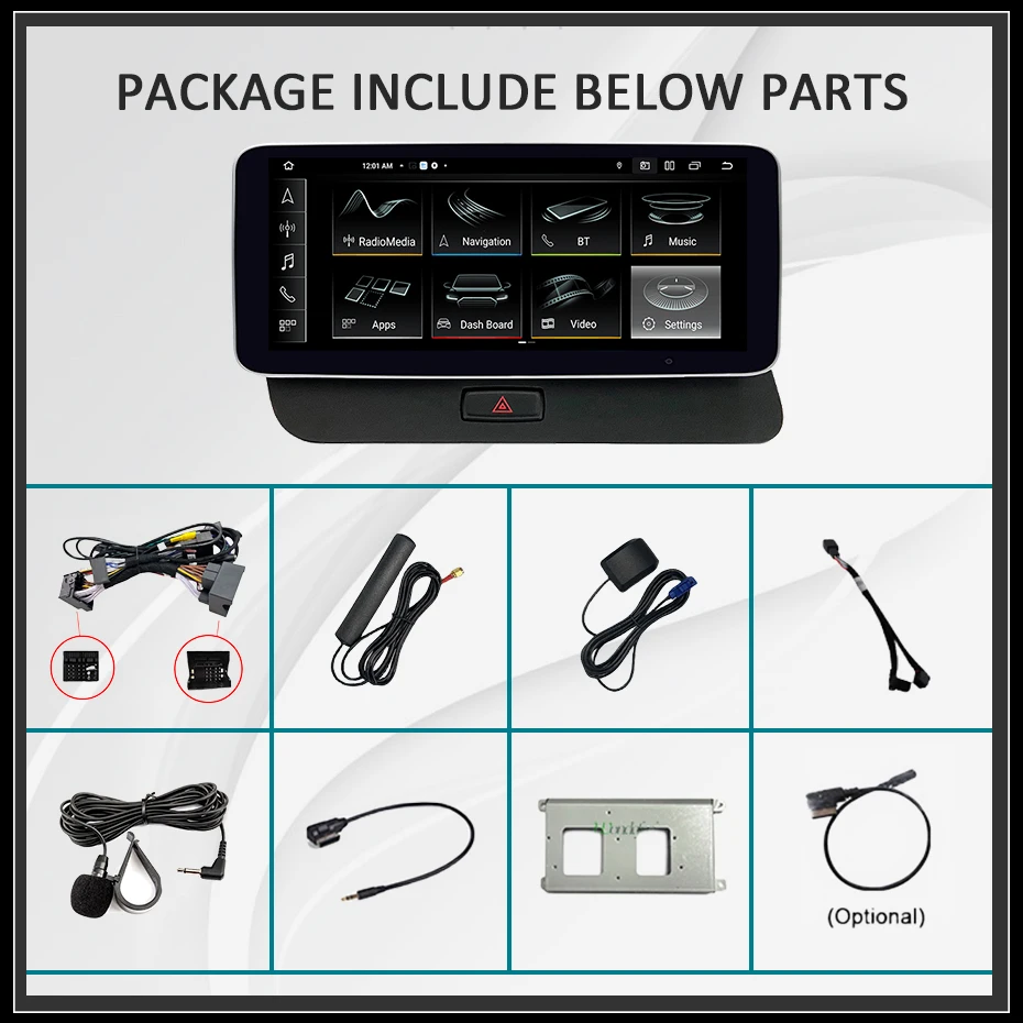 Pantalla de 12.5'' con resolución de 1920*720P, CarPlay, Android Auto, estéreo, GPS, autoradio para Audi Q5 2009-2016, radio de coche 2 DIN, reproductor multimedia, 4G LTE 4