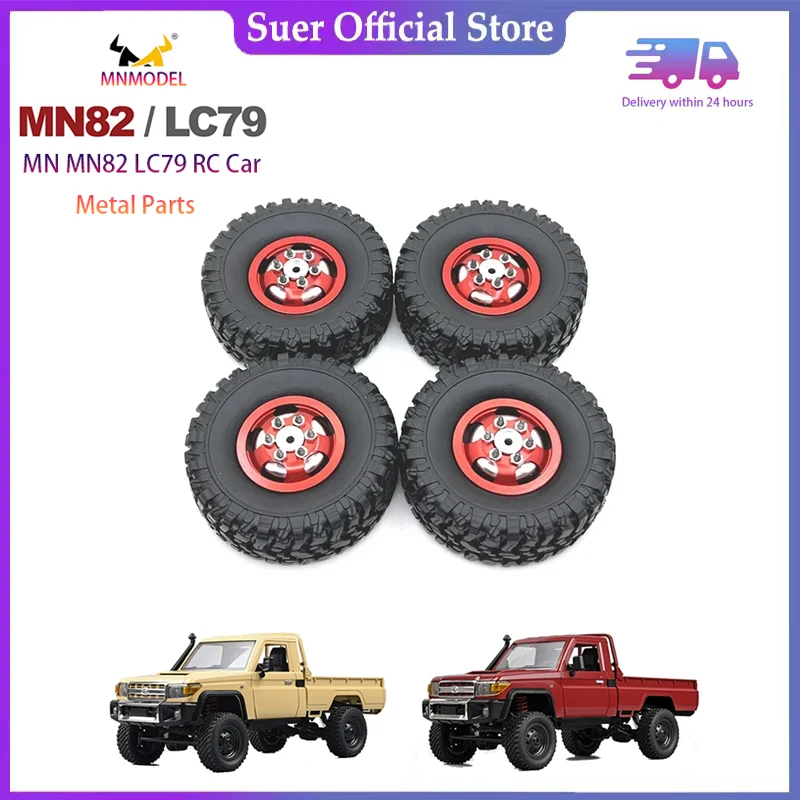 

1/12 MN82 LC79 MN78 Naughty Dragon Remote Control Car Accessories Metal Upgraded Hub Tires