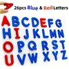 Red & Blue English Letter Magnetic Stickers Number Refrigerator Magnetic Stickers Alphabet Spelling Educational Kids Toys 1