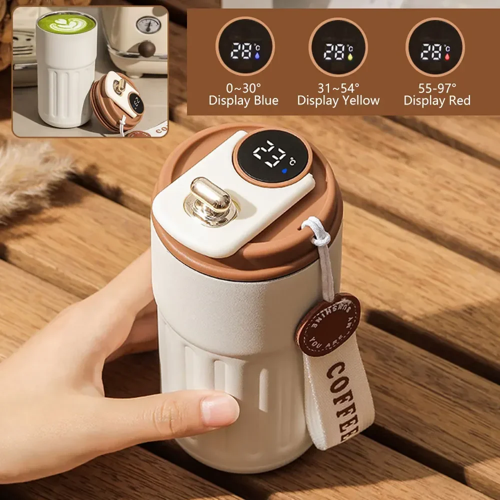 

Smart Thermos Bottle with LED Temperature Display, Coffee Cup, 316 Stainless Steel, Tumbler Mug, Portable Vacuum Flasks