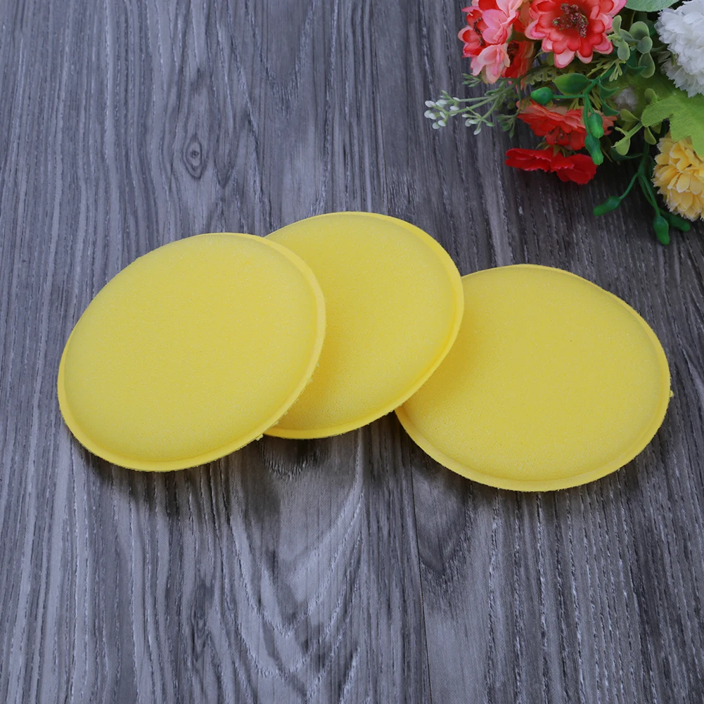 Yellow Foam Car Waxing Pads Applicator Polish Sponge