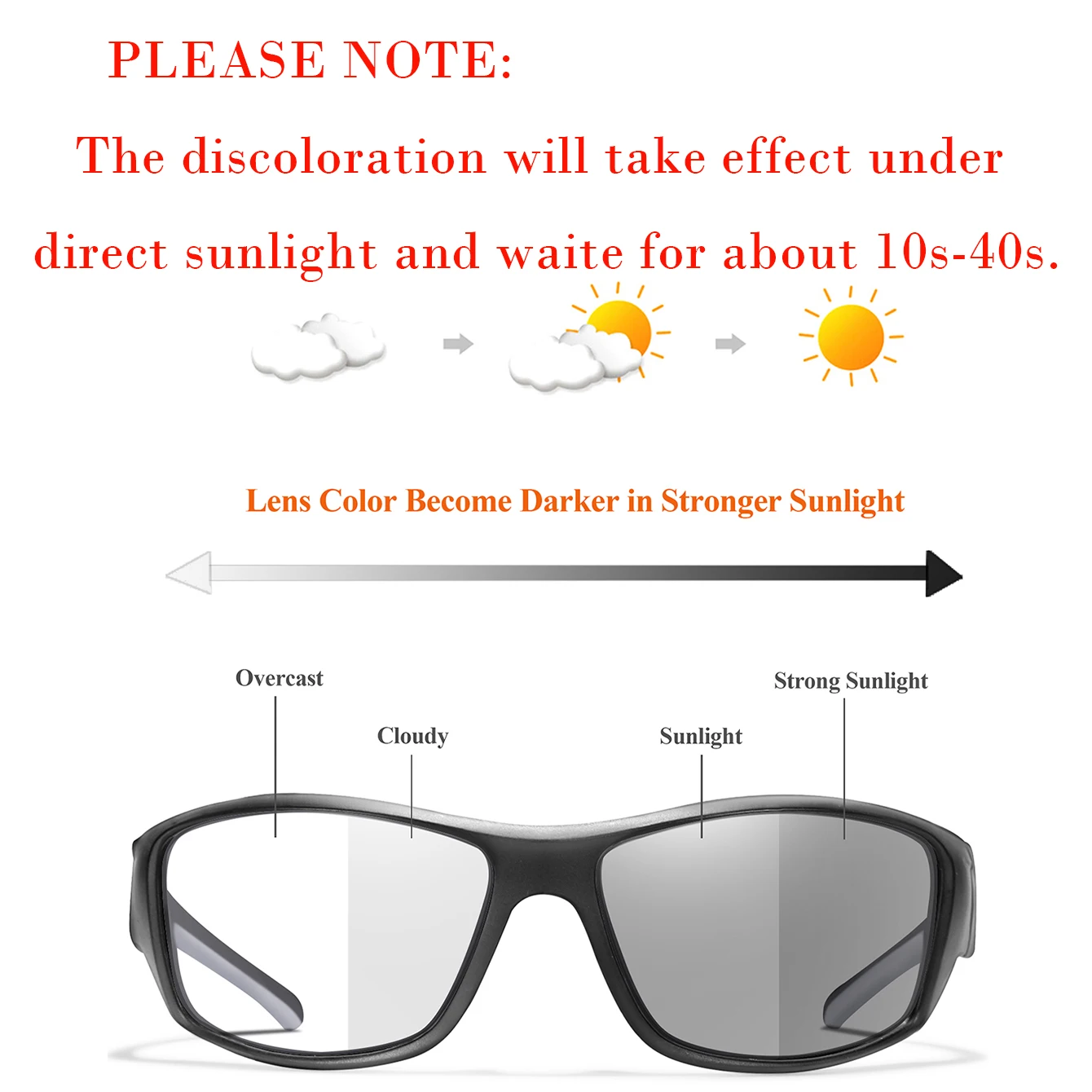 LOISRUBY Photochromic Cycling Sunglasses Men Women