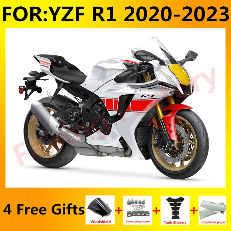 

NEW ABS Motorcycle Injection full Fairing Kit fit For YZF R1 YFZ-R1 R1M 2020 2021 2022 2023 Bodywork Fairings kits set red white