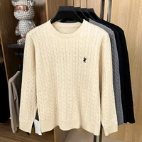 Luxe poney broderie marque de créateur pull hommes nouvelle mode unique jacquard confort Paul décontracté tricoté col rond pull 5