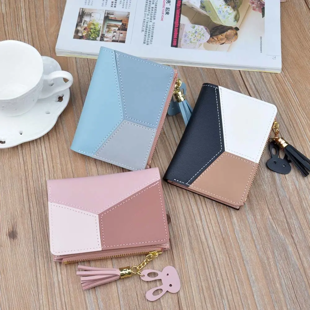 

PU Leather Lady Hasp With Zipper Fashion Short Wallets Coin Purse Card Holder Money clip