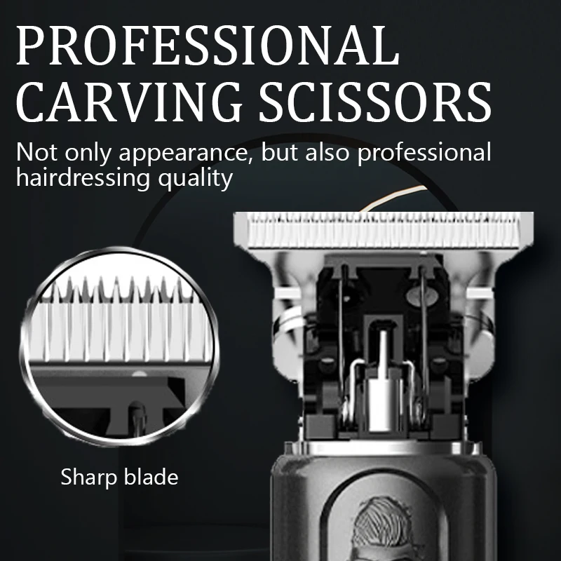 T9 LCD Electric Hairdresser Oil Shaving Head Electric Pusher Carving Pusher Clipper Hair Precision Trimmer Men Care
