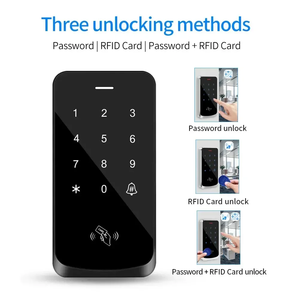Door Lock Access Control Card Reader IP67Waterproof RFID 125KHz Control Keyboard Touch Screen Access Controller Smart Electronic