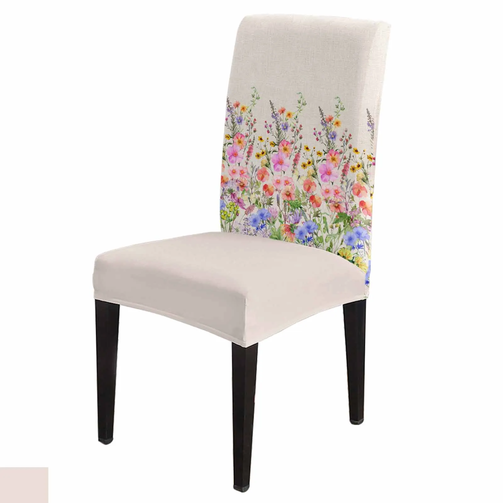 

Flower Watercolor Chair Cover Set Kitchen Stretch Spandex Seat Slipcover Home Decor Dining Room Seat Cover