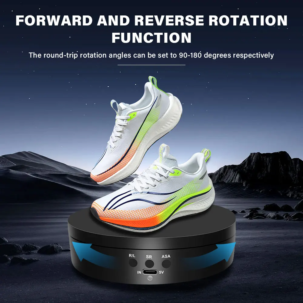 USB-Powered 360° Rotating Display Turntable with Adjustable Speed for Photography and Videography