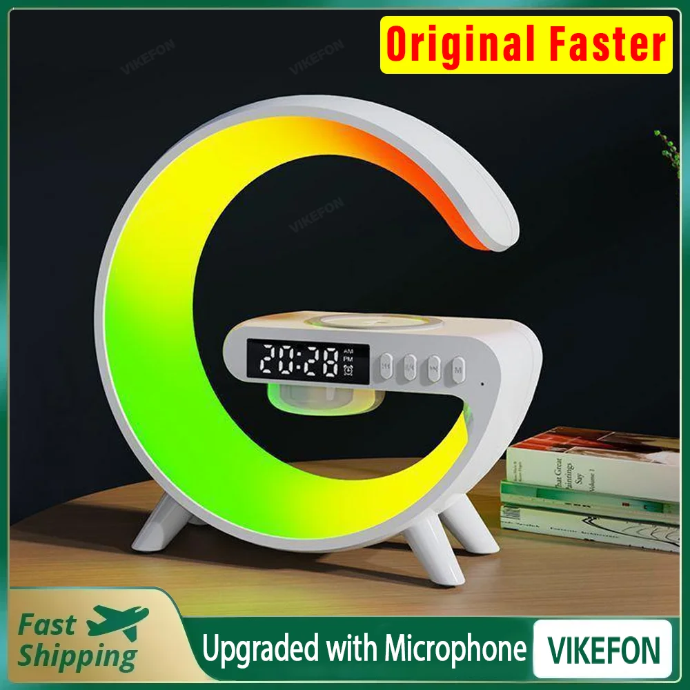 Wireless Fast Charging Pad with Bluetooth Speaker and Night Light