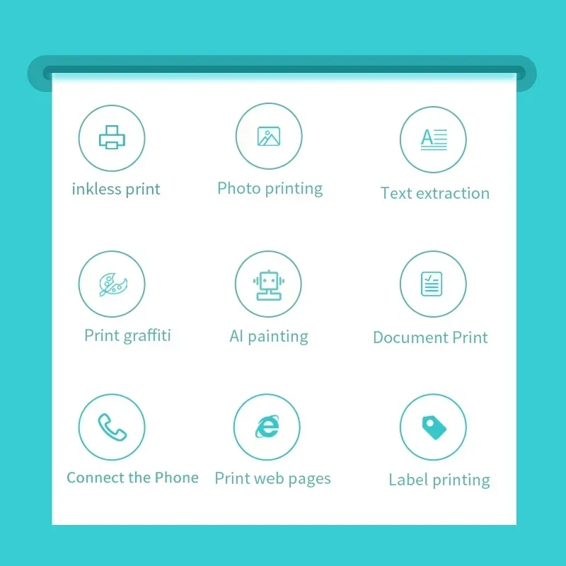 GlowMartWireless handheld inkjet printer Mini Portable Printer photo Printing Machine intelligent AI painting Wifi Connected