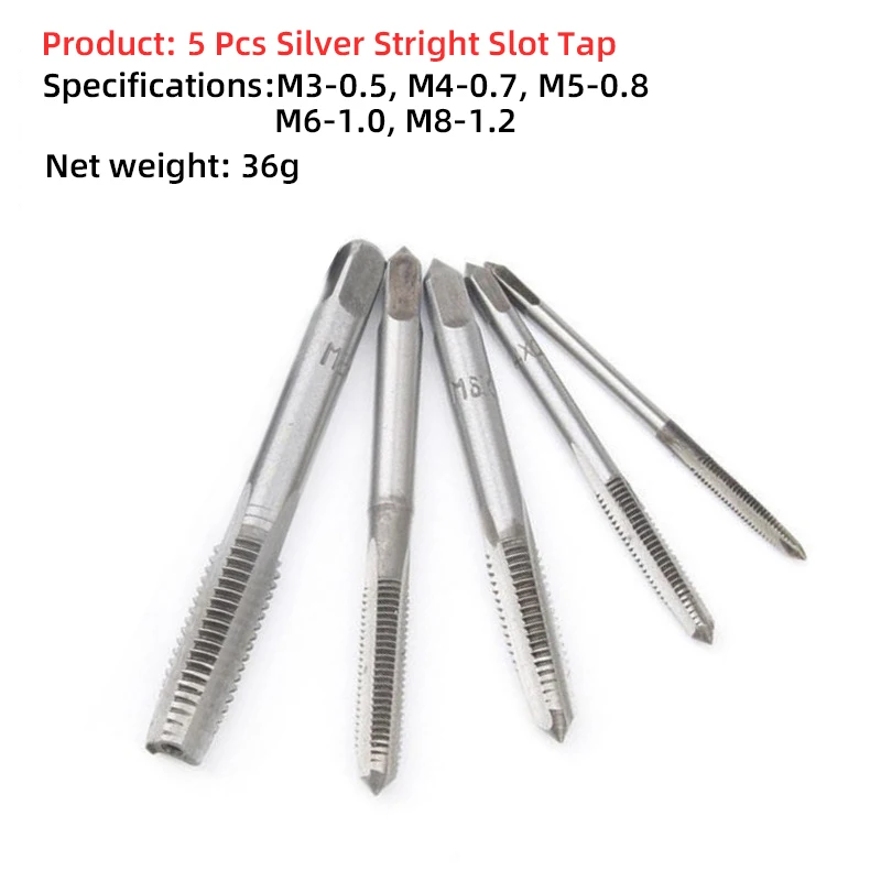 5-Piece HSS Metric Tap And Die Set - M3 M4 M5 M6 M8 High Speed Steel Thread Taps