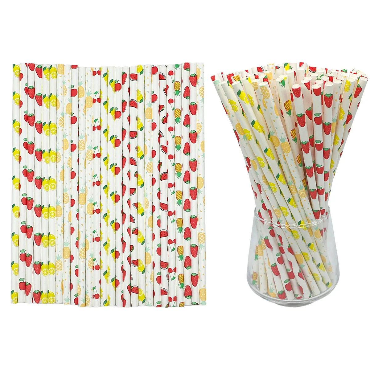 6*197MM Color Series Bulk Paper Straws For Drinkware, Wedding Party, Restaurant Juice, Dessert and DIY Decoration--200 Pcs/Pack