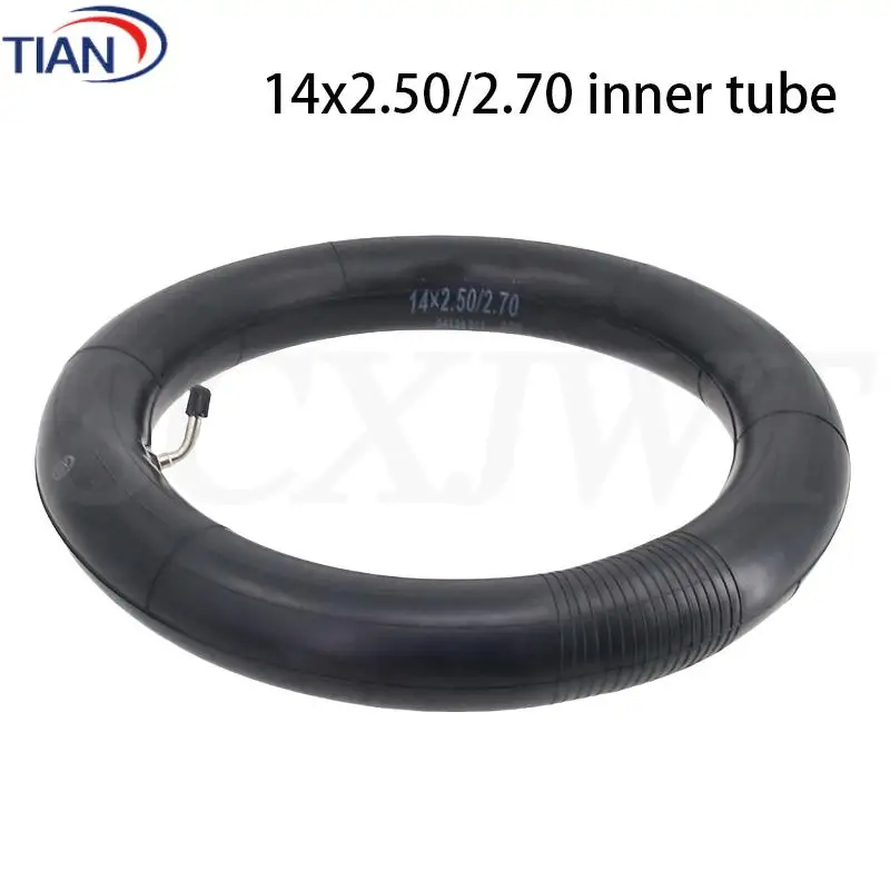Enhanced Electric Bicycle Inner Tube - 14-Inch with Curved Valve