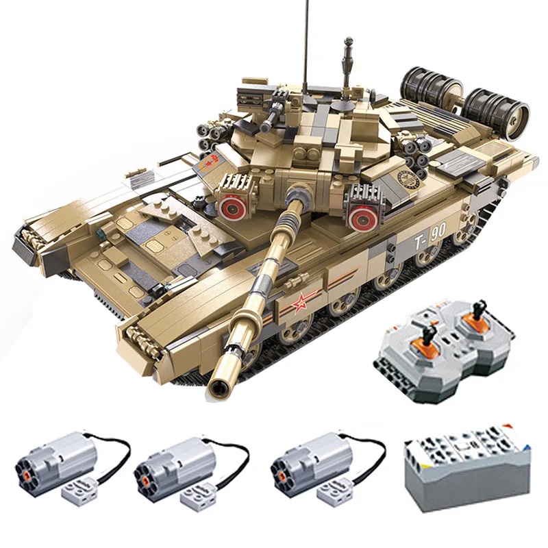 1773 Piece Bricks Technical RC T 90 Main Battle Tank Military Car Model Building Blocks Boy