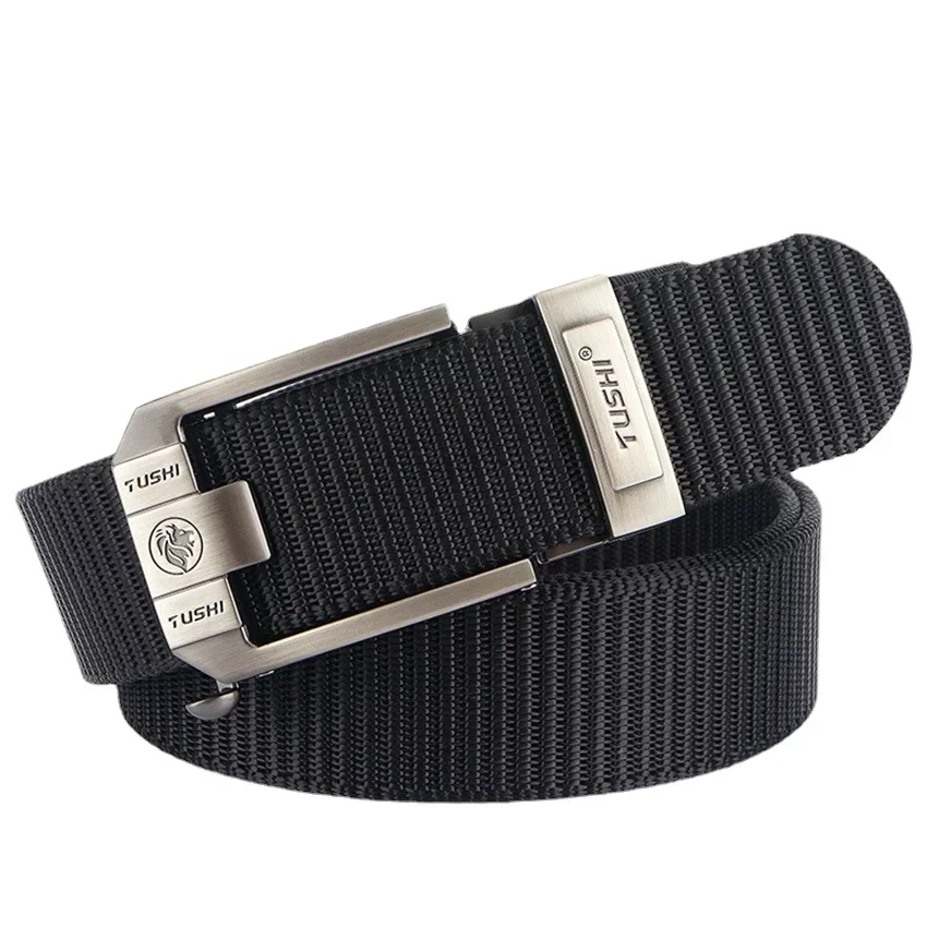 Fashion Metal Automatic Buckle Tactical Belt Thick Nylon Webbing Belt Outdoor Multifunctional Jeans Pants Designer Belts For Men