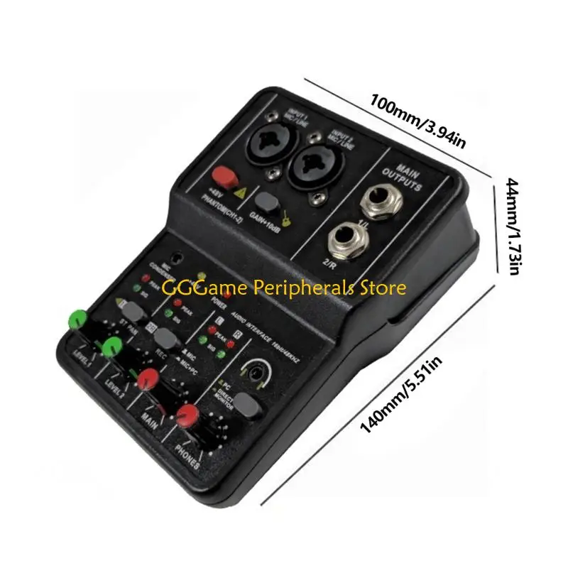 원활한 음악 제작 및 노래방을 위한 U55B 금속 USB 사운드 인터페이스 사운드 카드