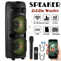 9000W Dual 12 inch Subwoofer Bluetooth Party Speaker With RGB Lights, FM Radio, USB/TF Playback, TWS Pairing, Long Playtime