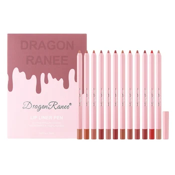 Waterproof Matte Lip Liner and Lipstick Pen Set Long-Lasting Non-Fading Smudge-Proof Foam Tip Lip Pencil for Precise Application 6