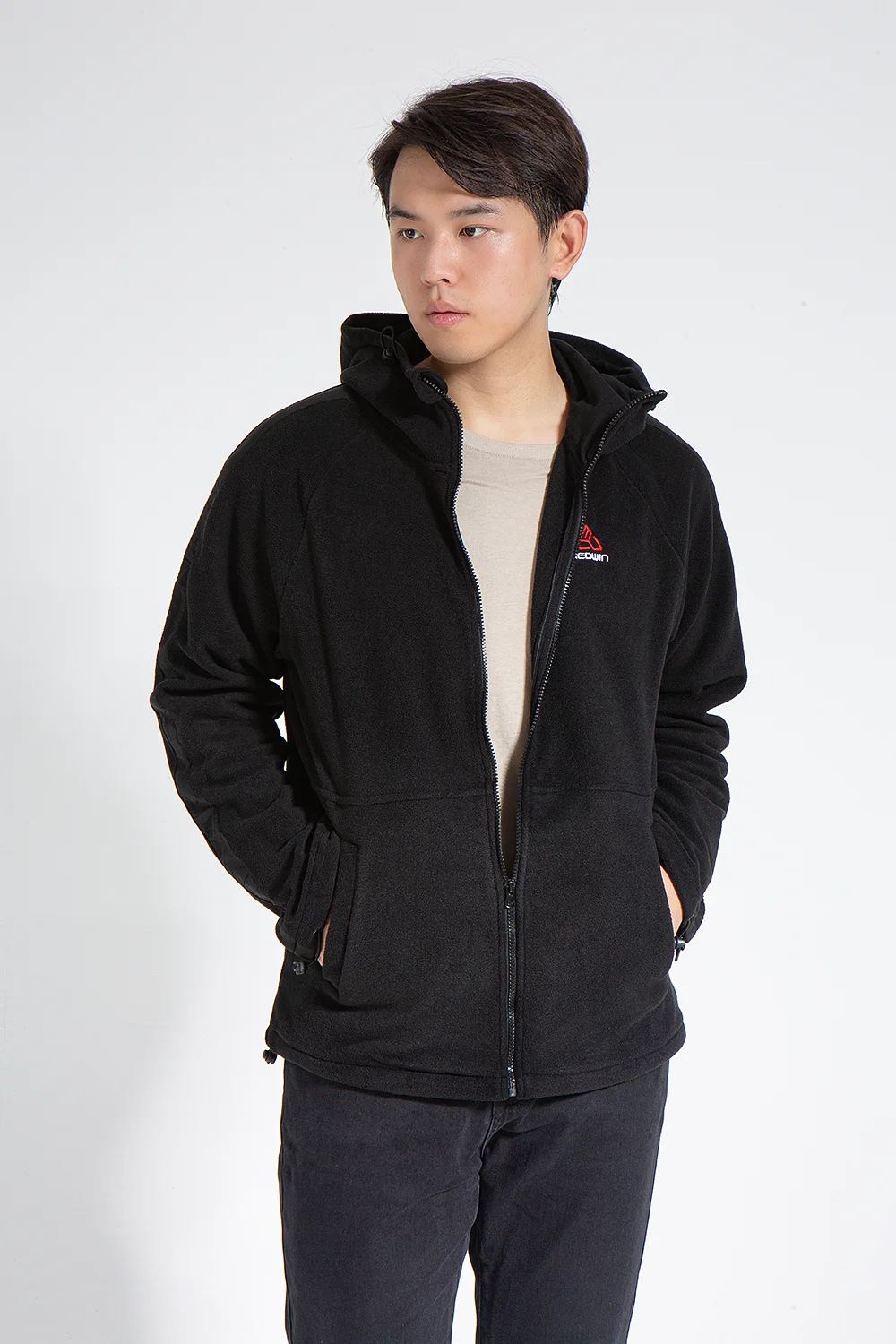 Red Win Fleece Jacket Autumn Winter 22 Men's Hooded Ultra-Light Fleece Jacket Outdoor Sports Climbing Trekking Camping