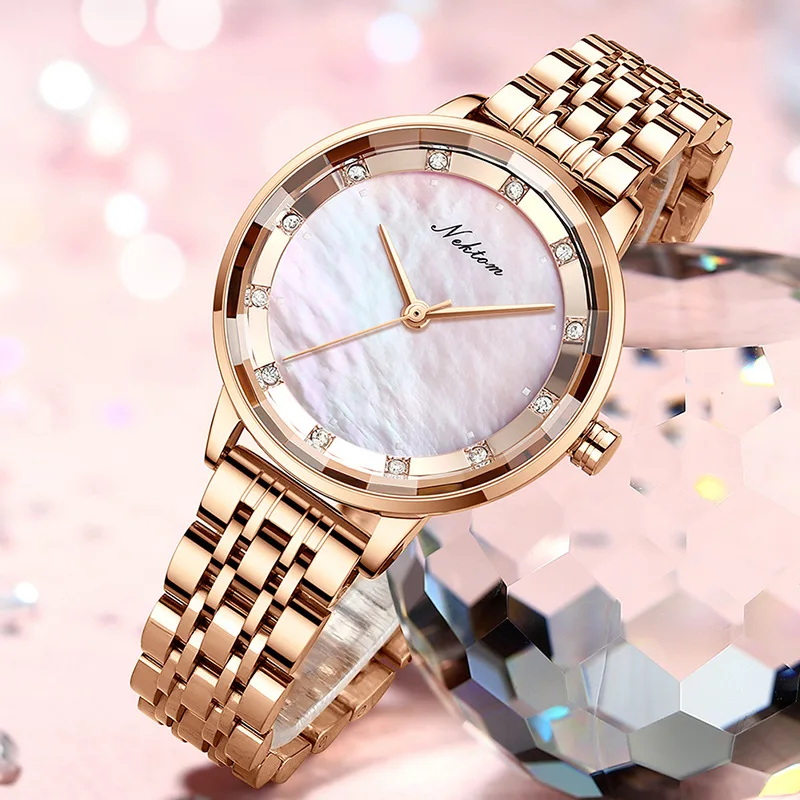 

Women's watches are simple set with diamonds English watch trends waterproof trends
