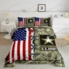Grey Camo Comforter Bedding Set Full Size, Camouflage Army Design Bedding Collections for Kid Boy, Soft All-Season Bed Set 4